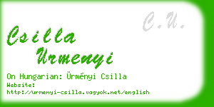 csilla urmenyi business card